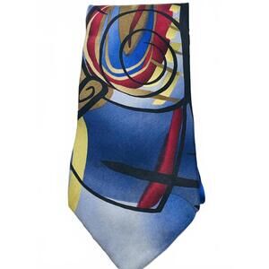 Vintage Duckworm Collection Fourteen Abstract Pattern Silk Neck Tie Staining